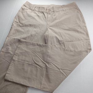 Lane Bryant Women's Wide Leg Khaki Pant Size 18 Petite Tan High Rise Chino